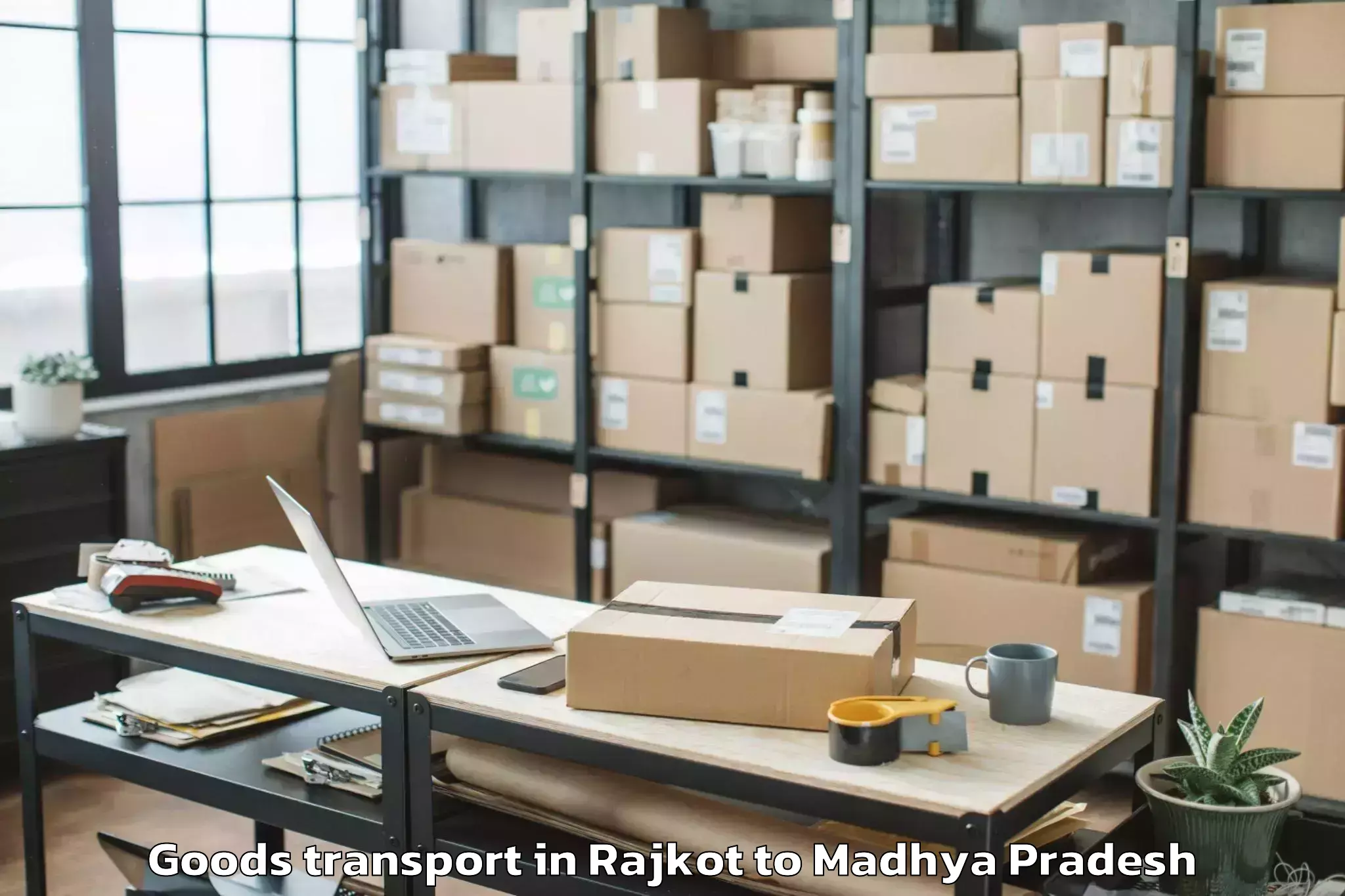 Easy Rajkot to Dabra Goods Transport Booking